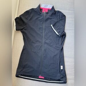 Rapha Black Cycling Jersey with Pink Accents